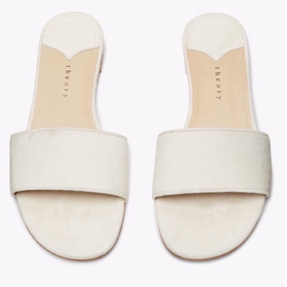 Theory NEW Jasper slide sandal mule horse hair 39